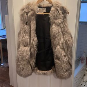 Vintage silver fox fur vest